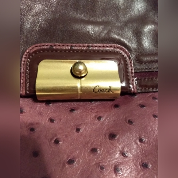 Coach Kristin Spectator Purple Brown Leather North South Zip Tote Bag MSRP $458 - Picture 2 of 12